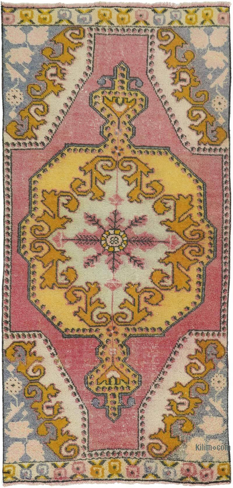 Alfombra Vintage Turca Anudada a Mano - 110 cm x 228 cm - K0072976