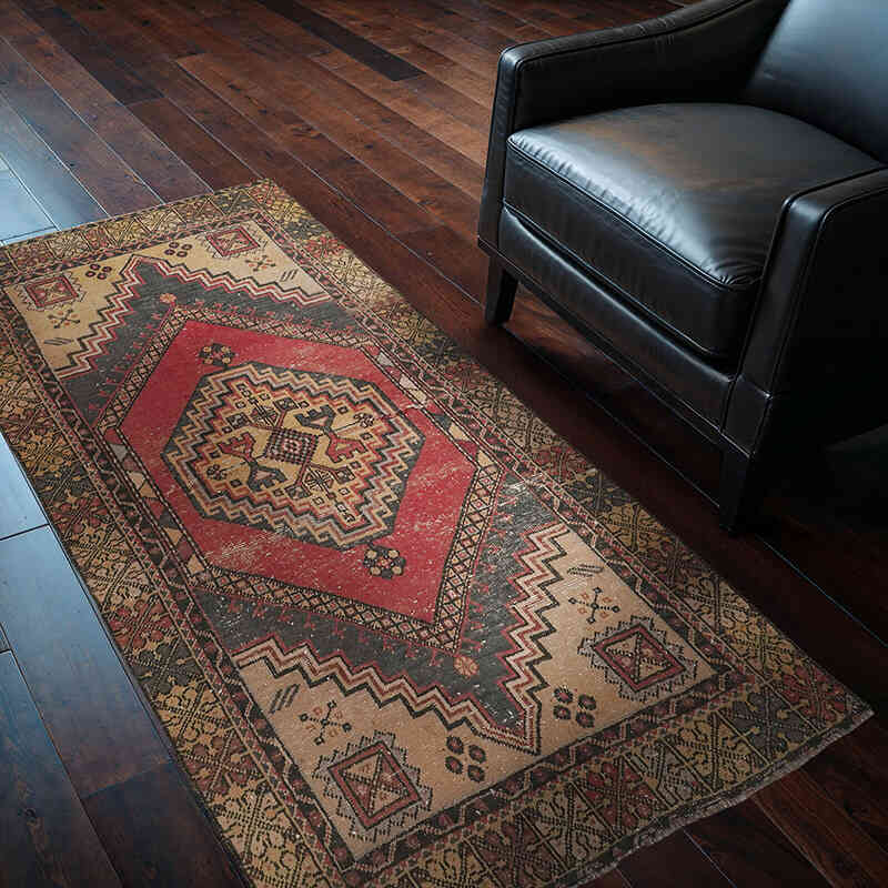 Vintage Turkish Hand-Knotted Rug - 3' 2" x 6'  (38" x 72") - K0072977