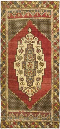 Vintage Turkish Hand-Knotted Rug - 3' 5" x 7' 3" (41" x 87")