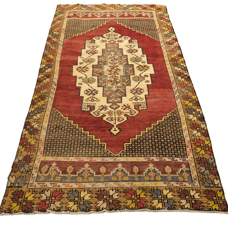Vintage Turkish Hand-Knotted Rug - 3' 5" x 7' 3" (41" x 87") - K0072982