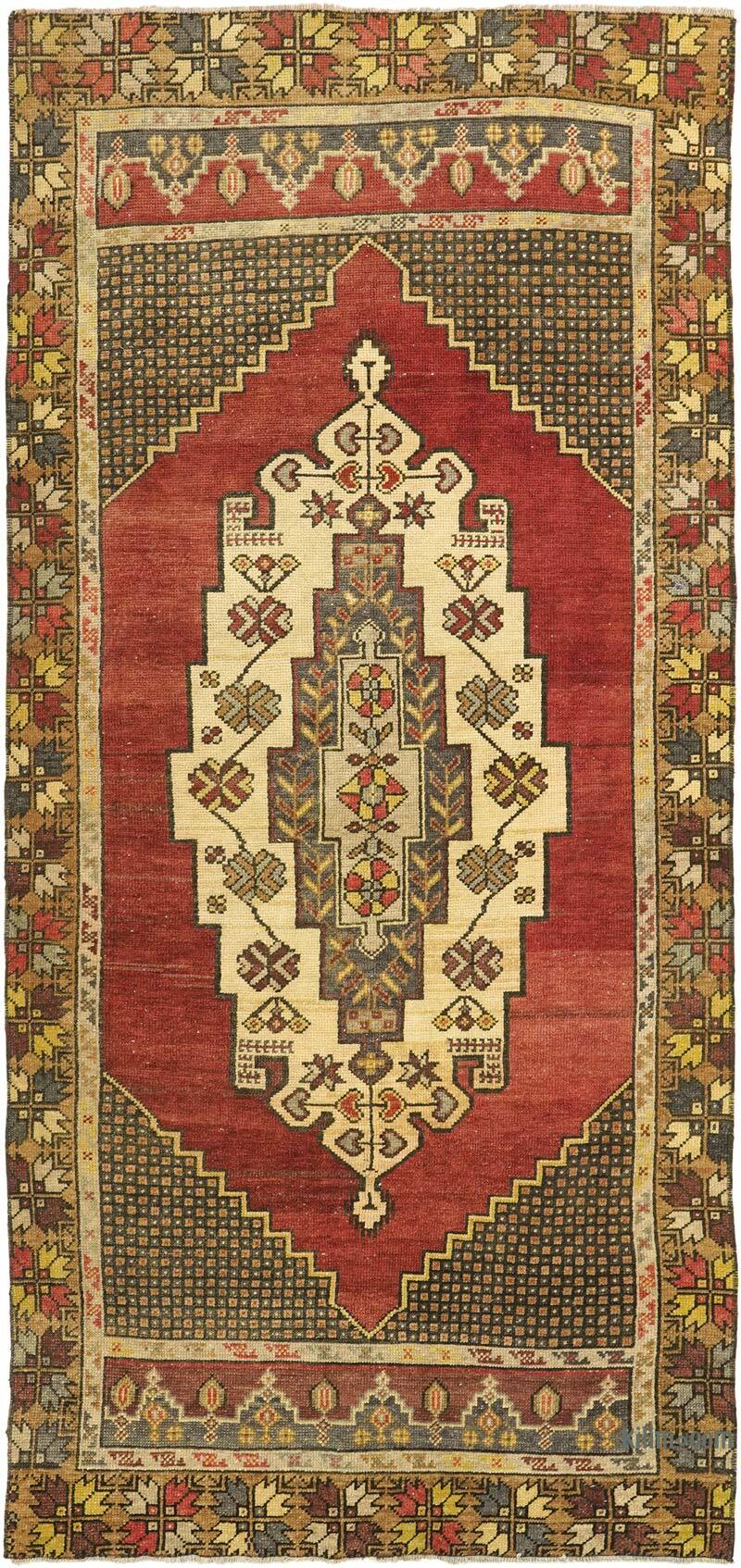 Vintage Turkish Hand-Knotted Rug - 3' 5" x 7' 3" (41" x 87") - K0072982