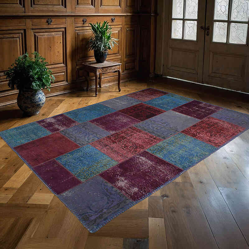 Patchwork El Dokuma Halı - 172 cm x 241 cm - K0072991