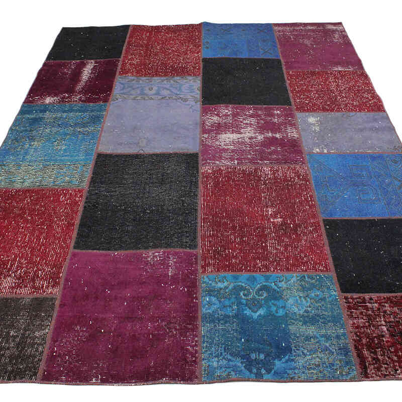 Patchwork Hand-Knotted Turkish Rug - 5' 8" x 8'  (68" x 96") - K0072996