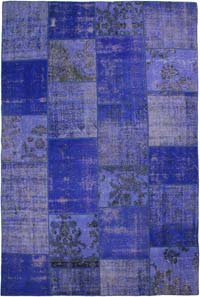 Patchwork Hand-Knotted Turkish Rug - 6' 7" x 9' 11" (79" x 119")