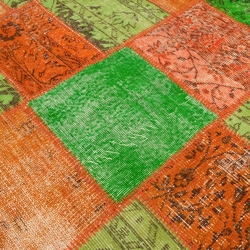 Yuvarlak Boyalı Patchwork Halı - 200 cm x 200 cm - K0073009