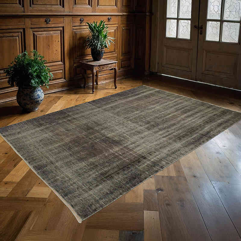Alfombra Turca Vintage Sobre-teñida - 157 cm x 225 cm - K0073011