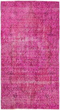 Boyalı El Dokuma Vintage Halı - 148 cm x 277 cm