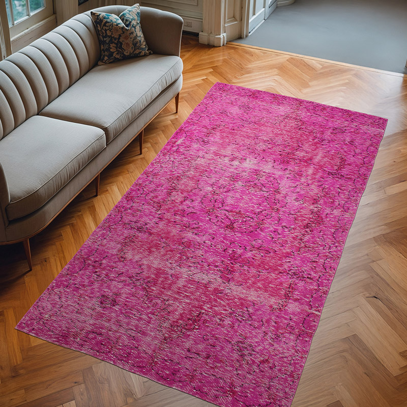 Alfombra Turca Vintage Sobre-teñida - 148 cm x 277 cm - K0073012