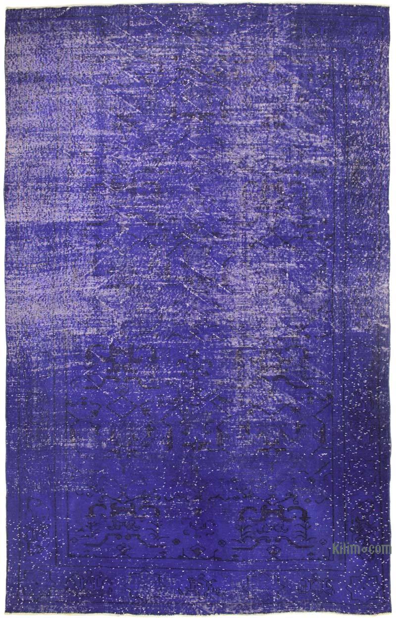 Over-dyed Vintage Hand-Knotted Turkish Rug - 6' 10" x 10' 10" (82" x 130") - K0073013