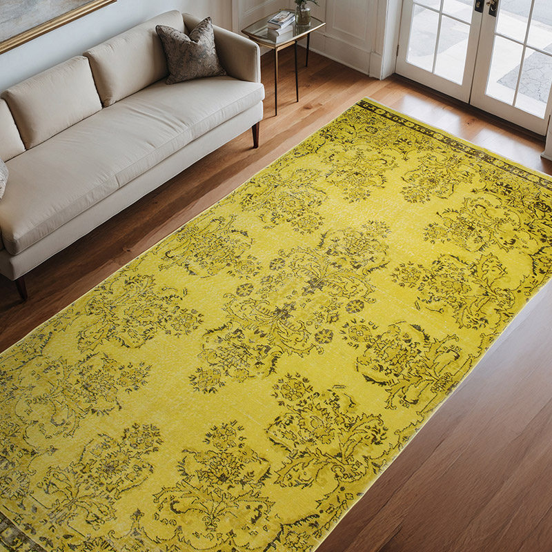 Boyalı El Dokuma Vintage Halı - 174 cm x 345 cm - K0073017