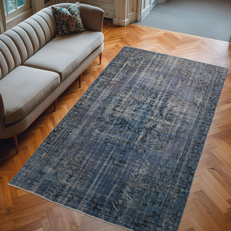 Alfombra Turca Vintage Sobre-teñida - 162 cm x 278 cm - K0073020