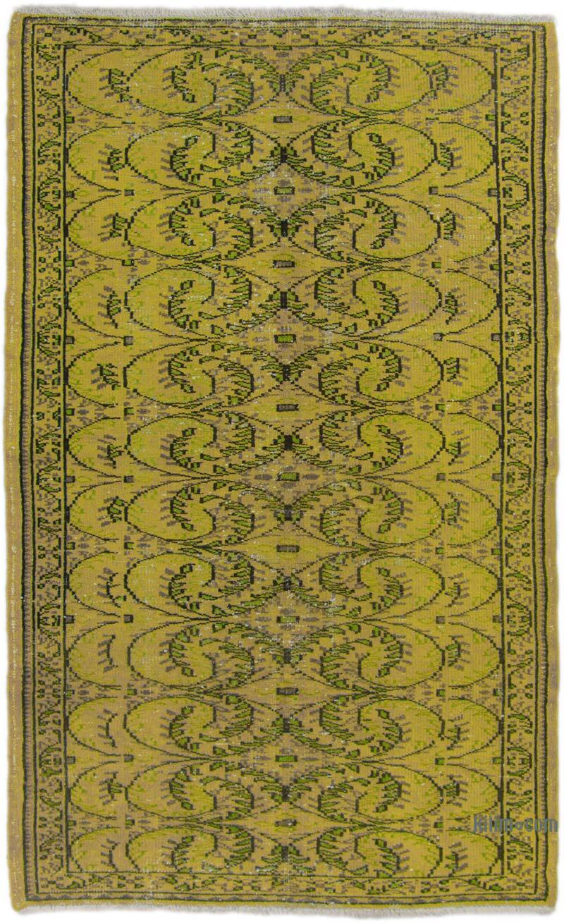 Boyalı El Dokuma Vintage Halı - 145 cm x 235 cm - K0073031