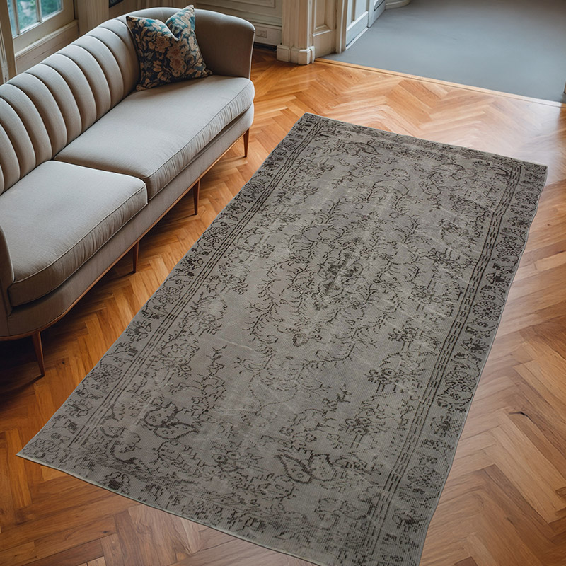 Over-dyed Vintage Hand-Knotted Turkish Rug - 5' 4" x 9' 10" (64" x 118") - K0073034
