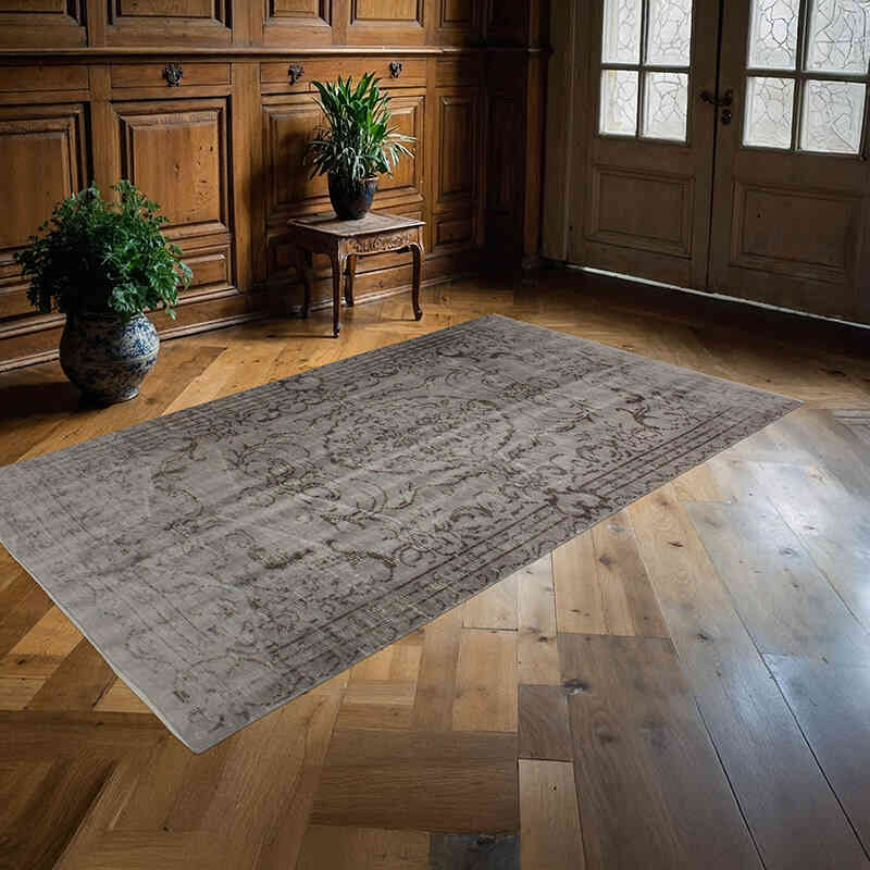 Boyalı El Dokuma Vintage Halı - 138 cm x 238 cm - K0073038