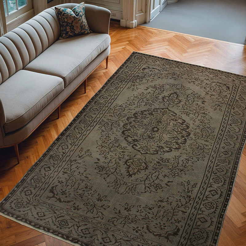 Alfombra Turca Vintage Sobre-teñida - 178 cm x 270 cm - K0073040
