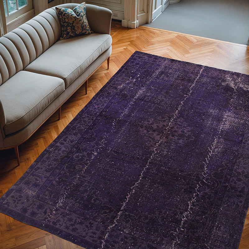 Boyalı El Dokuma Vintage Halı - 214 cm x 290 cm - K0073041