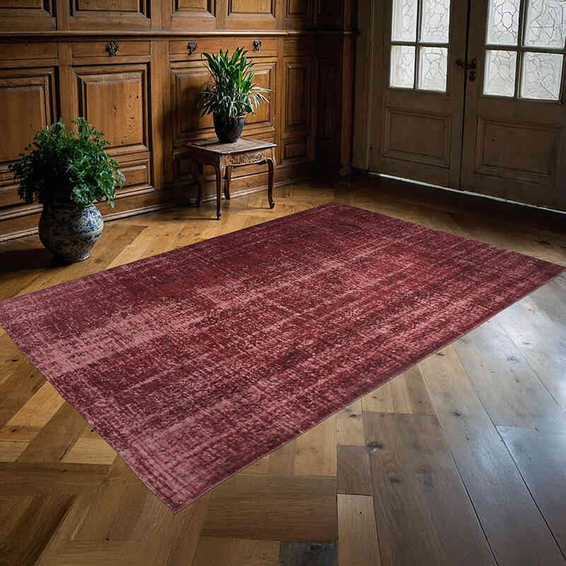 Over-dyed Vintage Hand-Knotted Turkish Rug - 5' 4" x 8' 3" (64" x 99") - K0073052