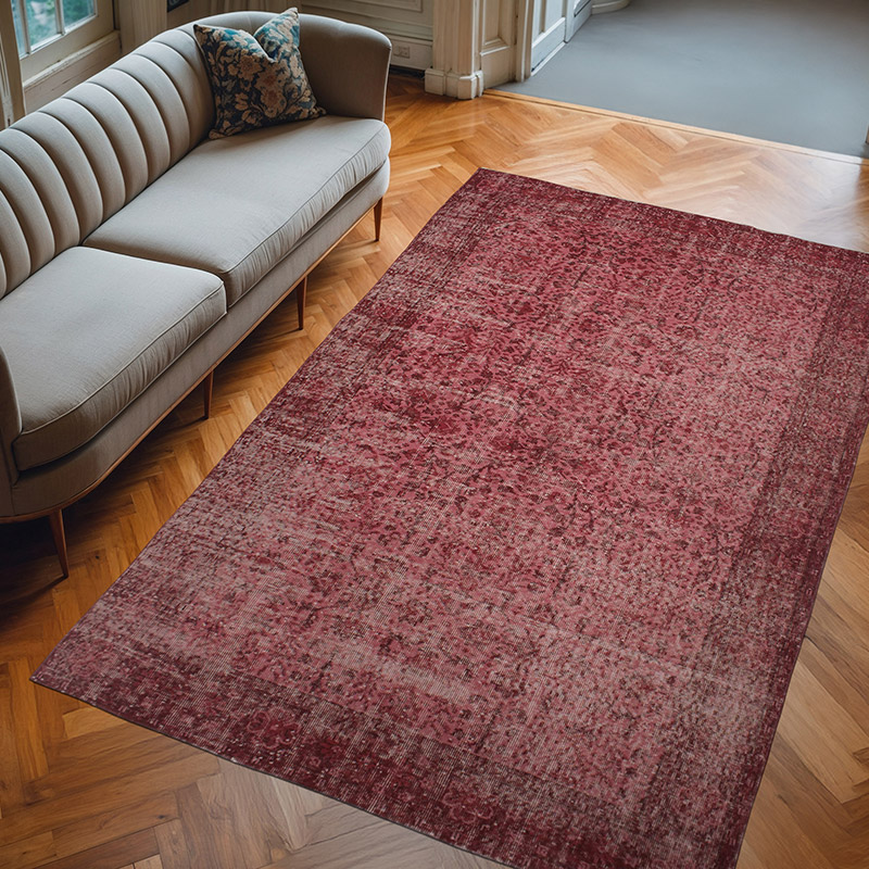 Over-dyed Vintage Hand-Knotted Turkish Rug - 5' 10" x 9' 1" (70" x 109") - K0073053