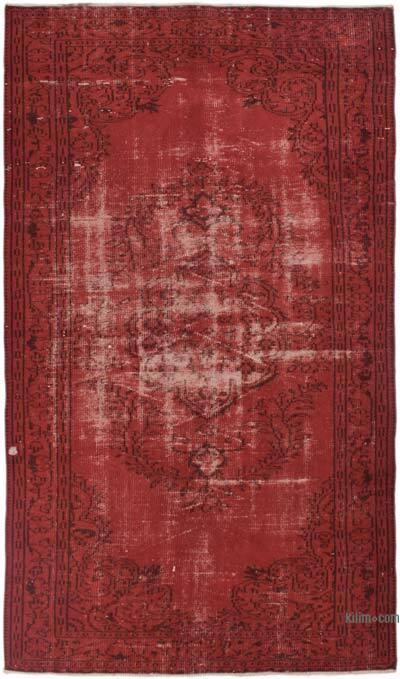 Boyalı El Dokuma Vintage Halı - 152 cm x 263 cm