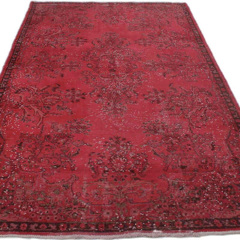 Over-dyed Vintage Hand-Knotted Turkish Rug - 5' 4" x 9' 1" (64" x 109") - K0073055