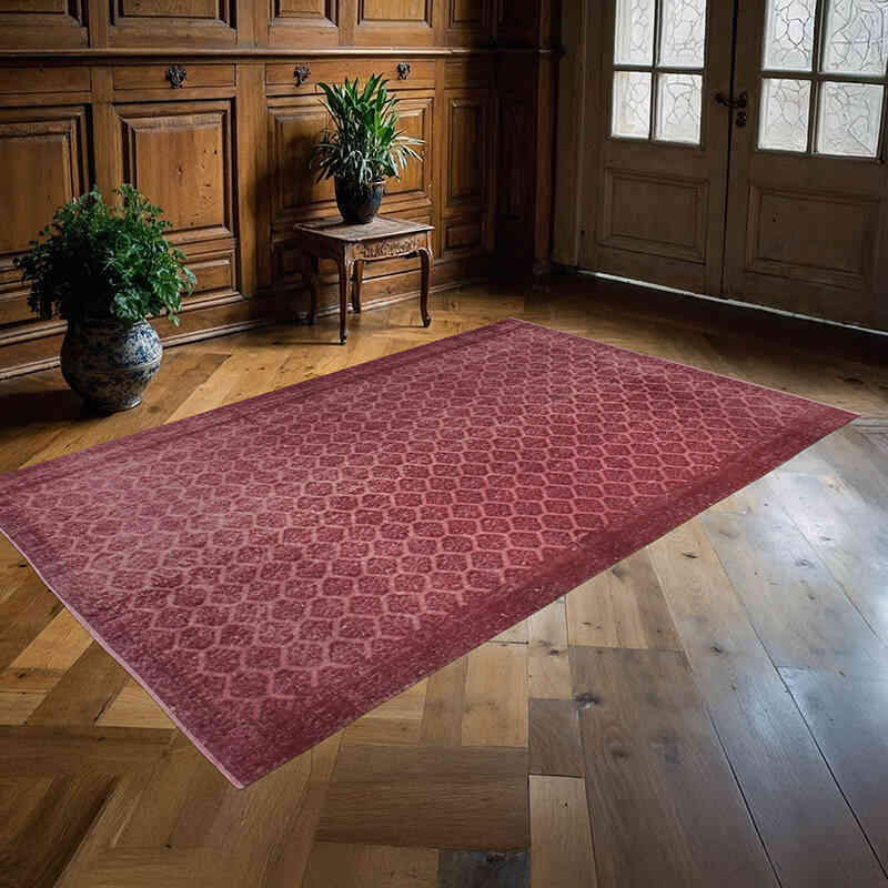 Over-dyed Vintage Hand-Knotted Turkish Rug - 4' 11" x 8'  (59" x 96") - K0073060