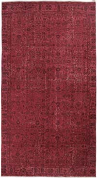 Boyalı El Dokuma Vintage Halı - 157 cm x 290 cm
