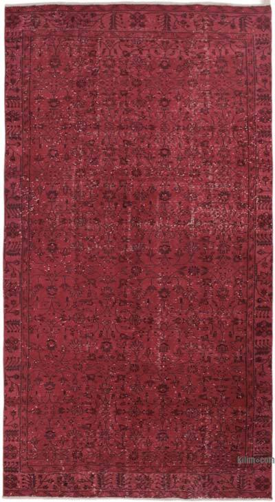 Boyalı El Dokuma Vintage Halı - 157 cm x 290 cm