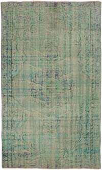 Over-dyed Vintage Hand-Knotted Turkish Rug - 5' 5" x 9' 1" (65" x 109")