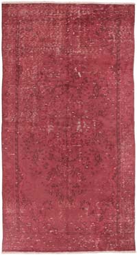 Boyalı El Dokuma Vintage Halı - 134 cm x 255 cm