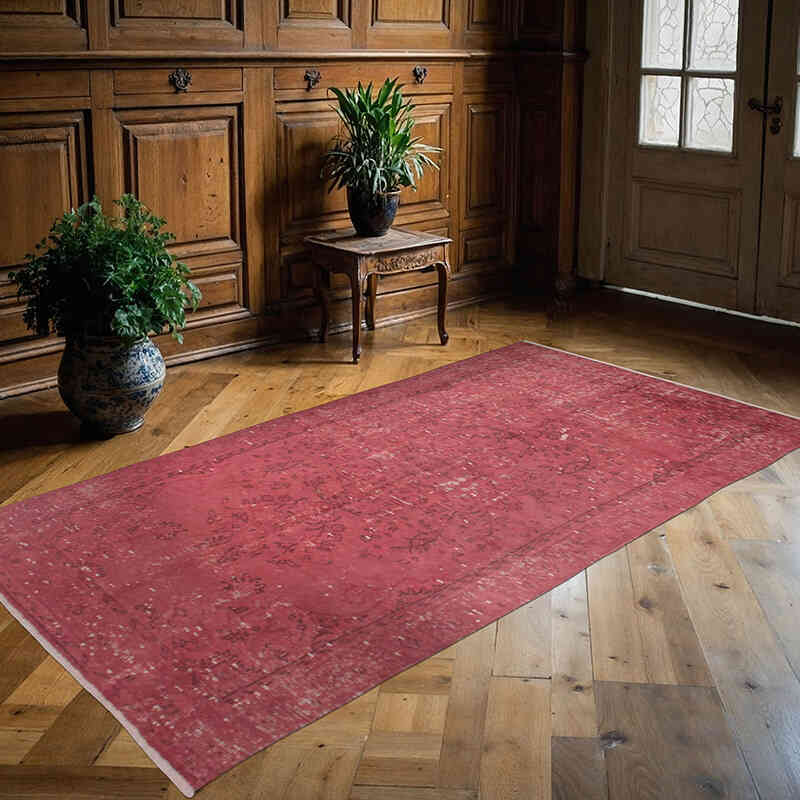 Alfombra Turca Vintage Sobre-teñida - 134 cm x 255 cm - K0073072