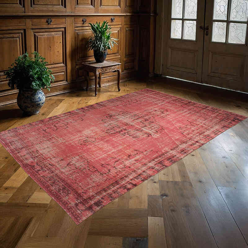Over-dyed Vintage Hand-Knotted Turkish Rug - 5' 2" x 8' 2" (62" x 98") - K0073075