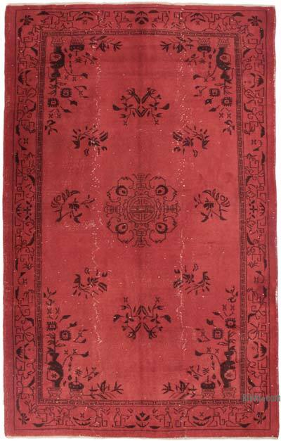 Boyalı El Dokuma Vintage Halı - 174 cm x 278 cm