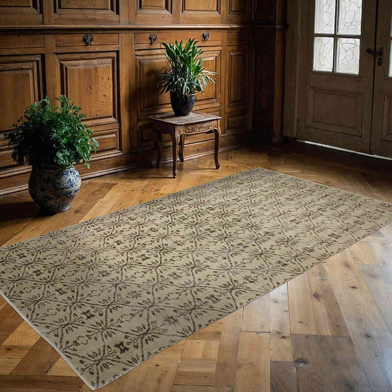 Vintage Turkish Hand-Knotted Rug - 4' 8" x 8' 9" (56" x 105") - K0073090