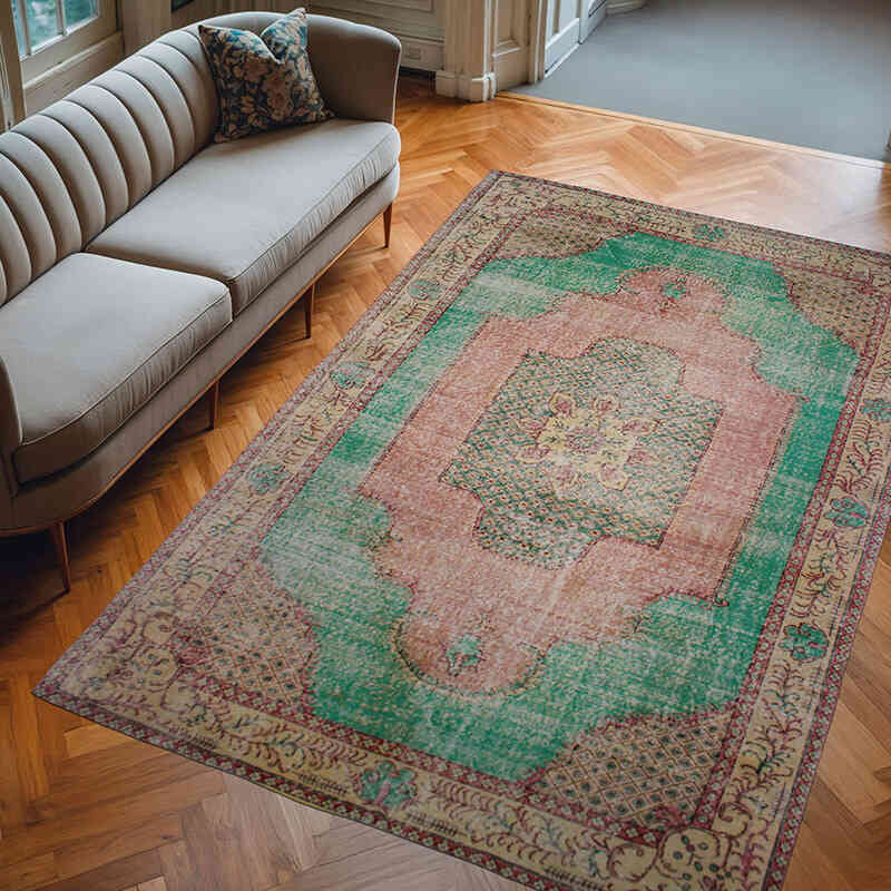 Vintage Turkish Hand-Knotted Rug - 6' 5" x 9' 6" (77" x 114") - K0073091