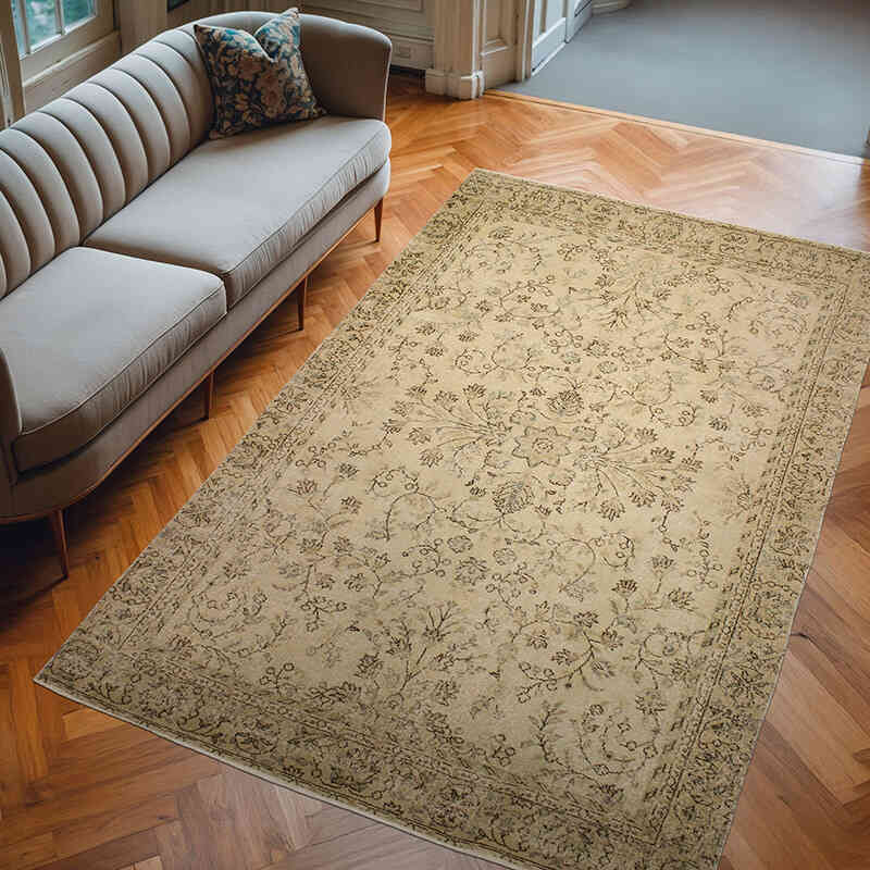 Alfombra Vintage Turca Anudada a Mano - 181 cm x 288 cm - K0073092