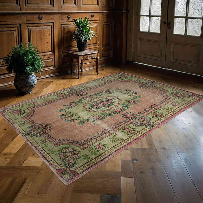 Alfombra Vintage Turca Anudada a Mano - 174 cm x 256 cm - K0073093
