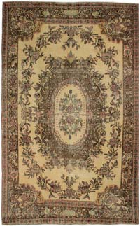 Vintage Turkish Hand-Knotted Rug - 5' 7" x 9' 3" (67" x 111")