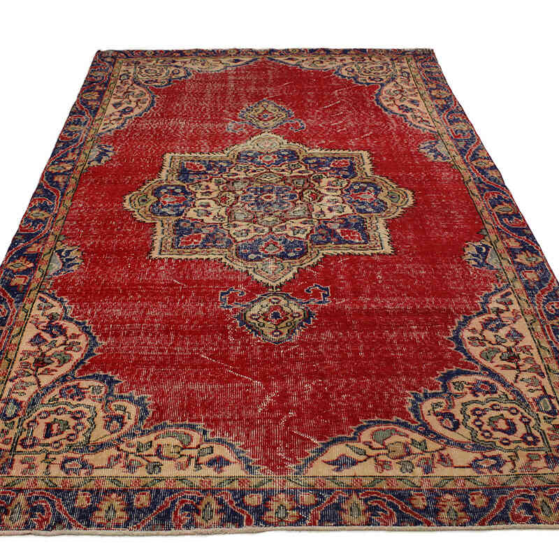 Alfombra Vintage Turca Anudada a Mano - 173 cm x 275 cm - K0073097