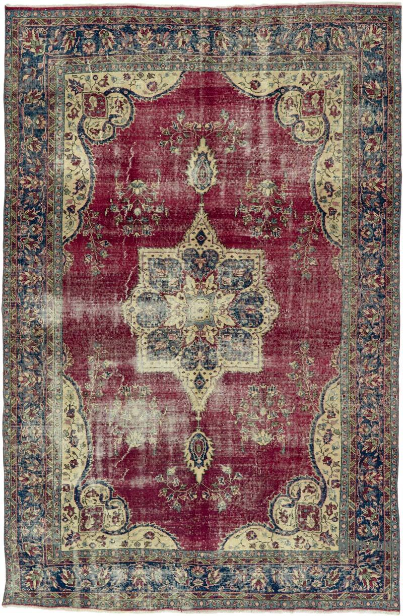 Alfombra Vintage Turca Anudada a Mano - 202 cm x 310 cm - K0073101