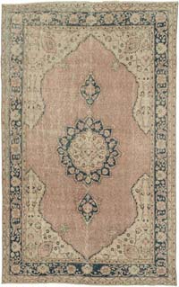 Vintage Turkish Hand-Knotted Rug - 6' 7" x 10' 7" (79" x 127")
