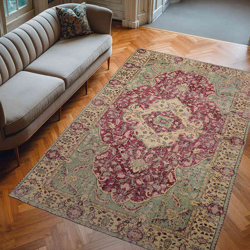 Vintage Turkish Hand-Knotted Rug - 5' 11" x 9' 3" (71" x 111") - K0073108