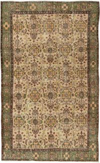Vintage Turkish Hand-Knotted Rug - 5' 7" x 9' 1" (67" x 109")