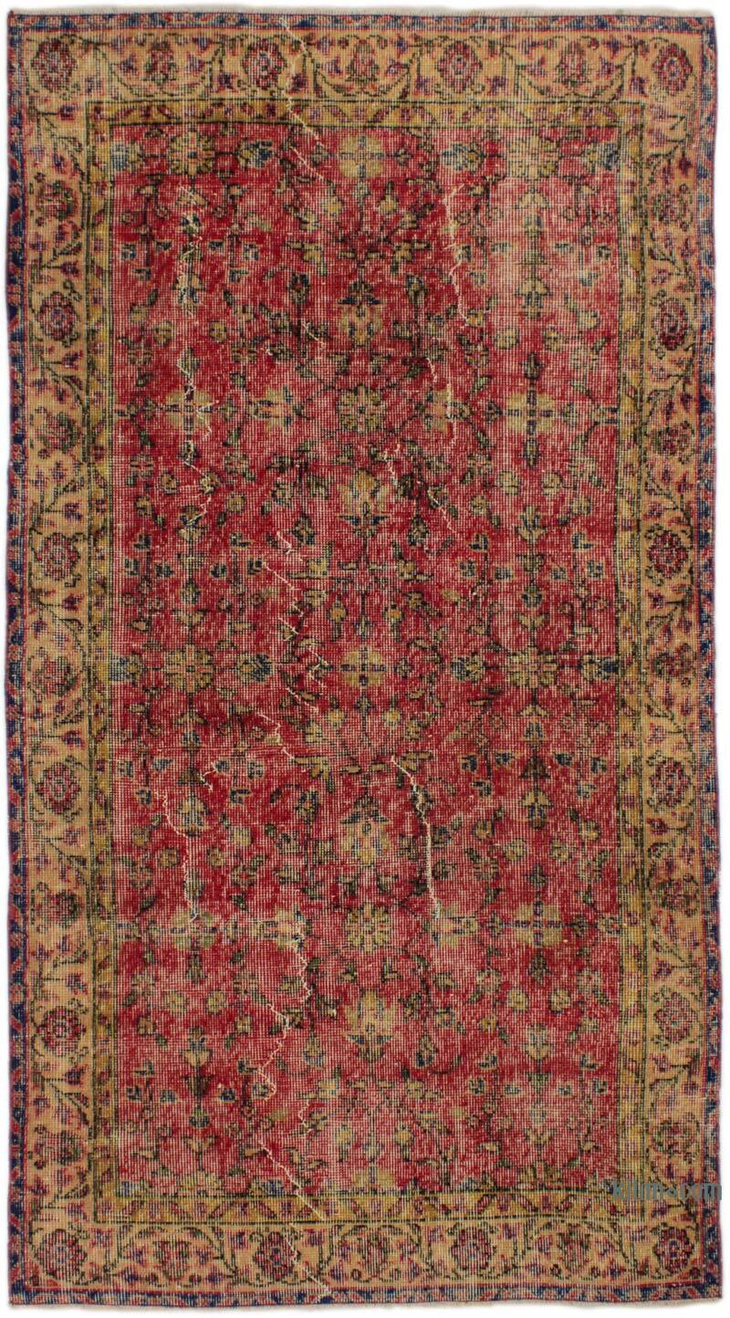 Alfombra Vintage Turca Anudada a Mano - 108 cm x 200 cm - K0073117