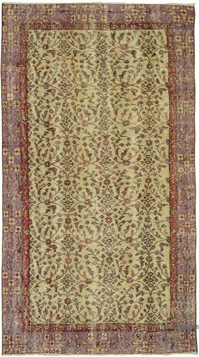 Alfombra Vintage Turca Anudada a Mano - 105 cm x 192 cm