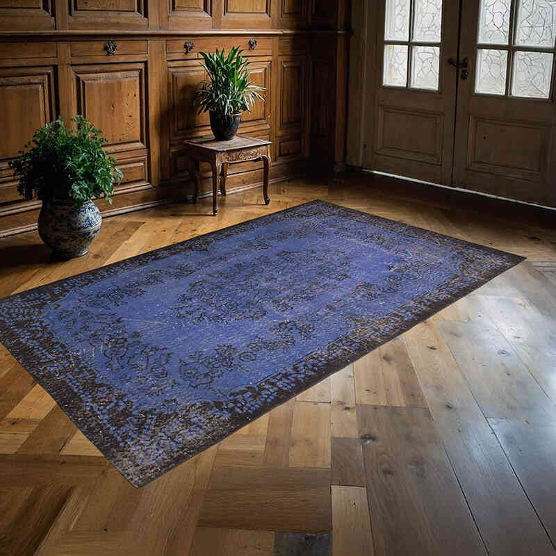 Boyalı El Dokuma Vintage Halı - 145 cm x 247 cm - K0073137