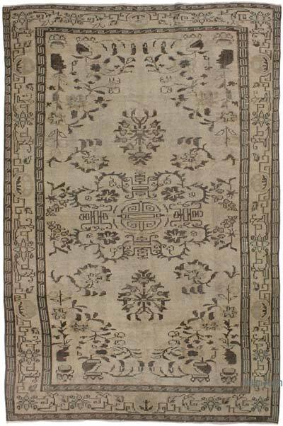 Boyalı El Dokuma Vintage Halı - 172 cm x 260 cm