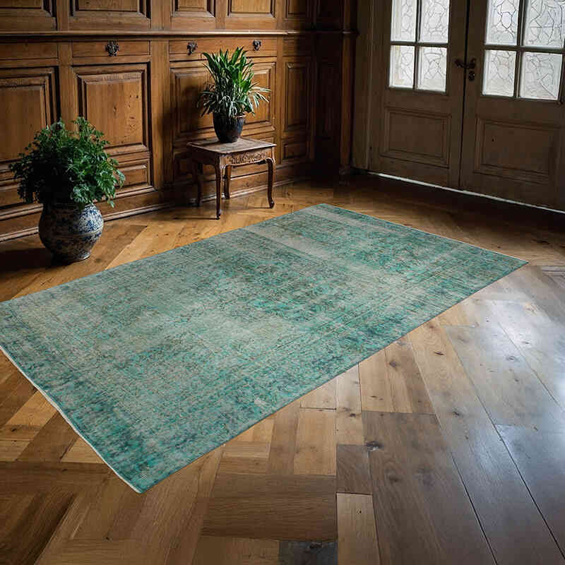 Alfombra Turca Vintage Sobre-teñida - 140 cm x 236 cm - K0073145