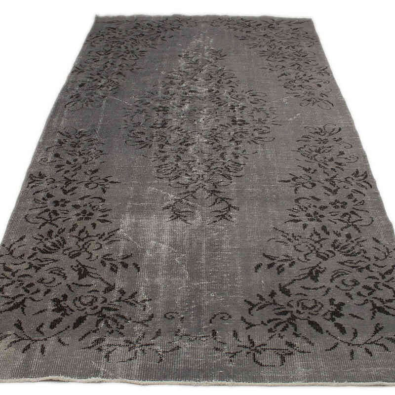 Over-dyed Vintage Hand-Knotted Turkish Rug - 4' 11" x 9'  (59" x 108") - K0073146