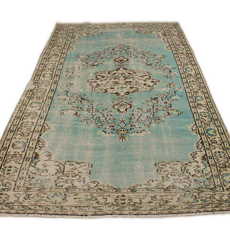 Alfombra Vintage Turca Anudada a Mano - 161 cm x 272 cm - K0073148