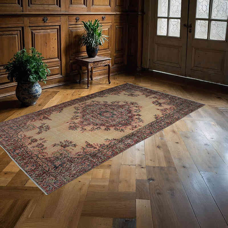 El Dokuma Vintage Halı - 127 cm x 230 cm - K0073149